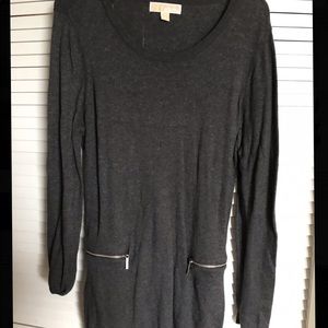 Michael Kors Grey Long Sleeve Sweater Dress